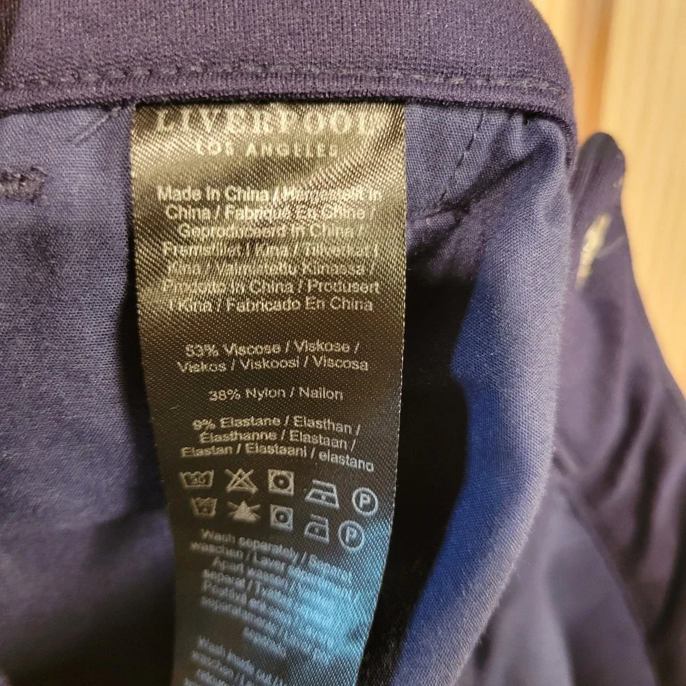 Liverpool Los Angeles Navy Blue Ponte Knit Trousers Straight Leg Pants 12/31